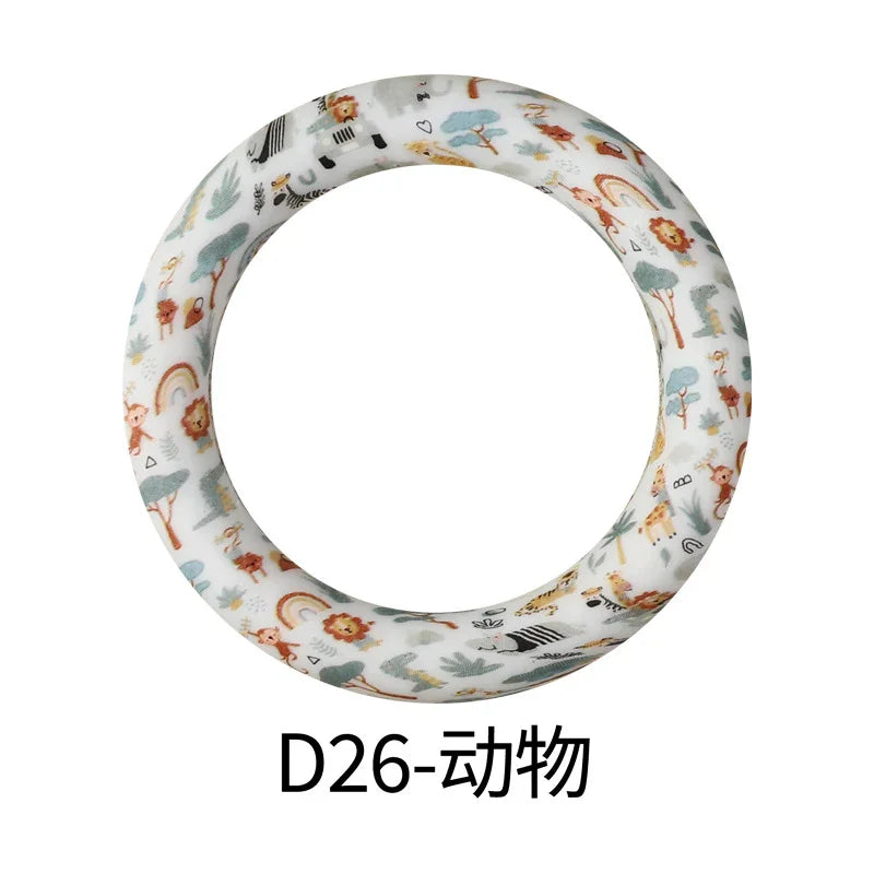 Flower Printing Silicone Circle 65mm Water Transfer Ring