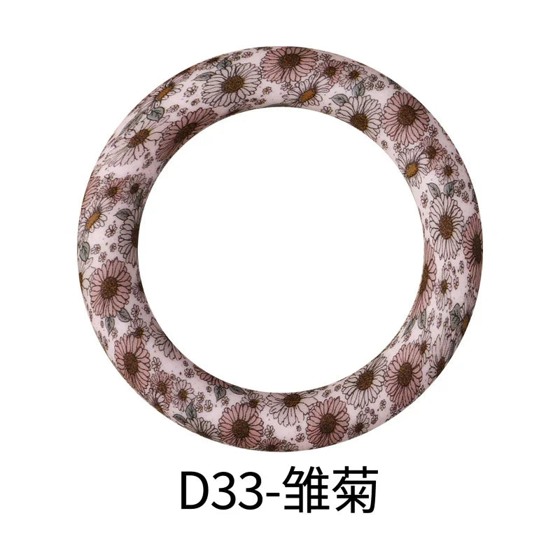 Flower Printing Silicone Circle 65mm Water Transfer Ring