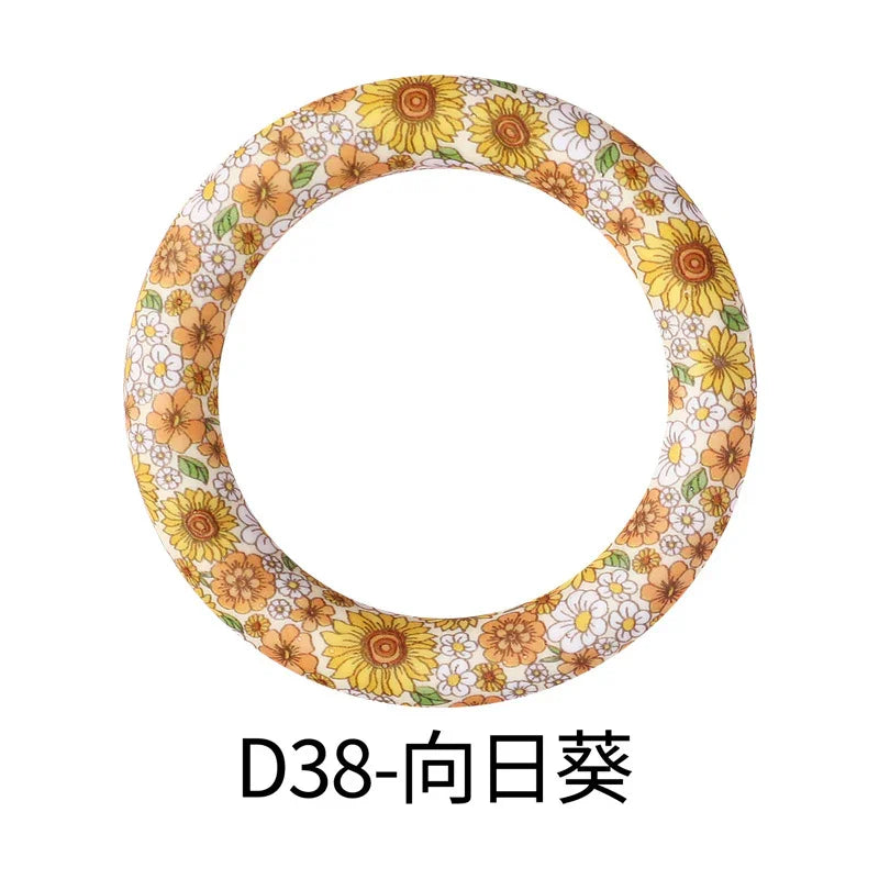 Flower Printing Silicone Circle 65mm Water Transfer Ring
