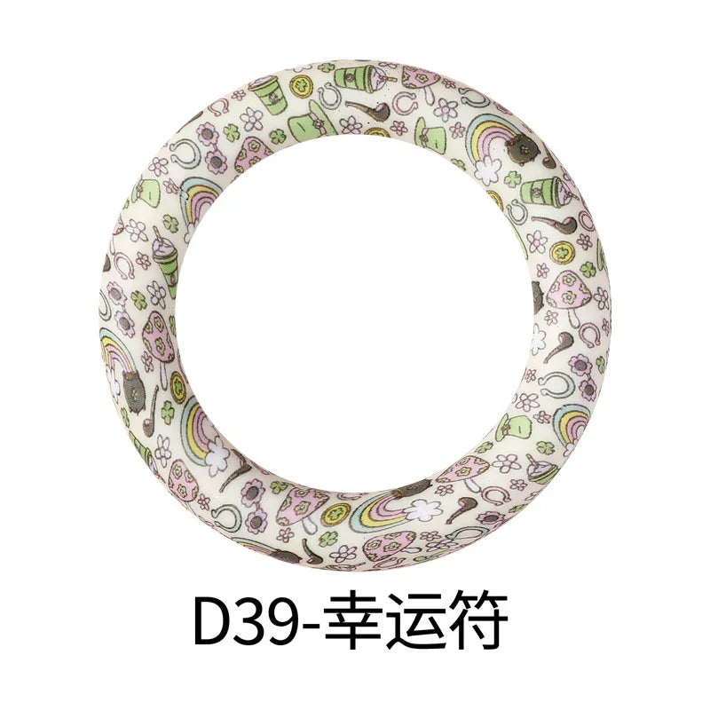 Flower Printing Silicone Circle 65mm Water Transfer Ring
