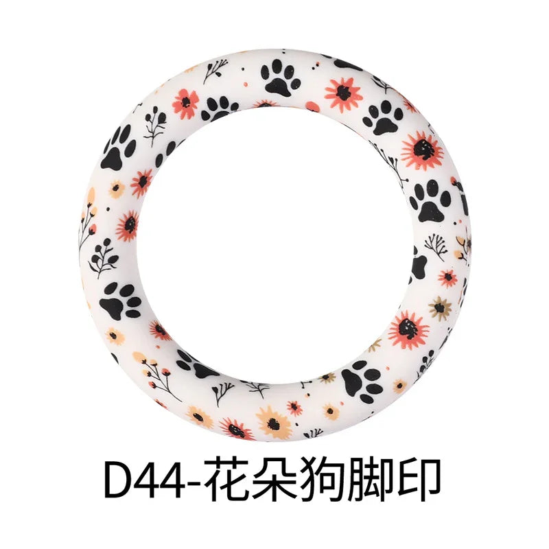 Flower Printing Silicone Circle 65mm Water Transfer Ring