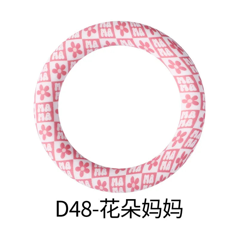 Flower Printing Silicone Circle 65mm Water Transfer Ring