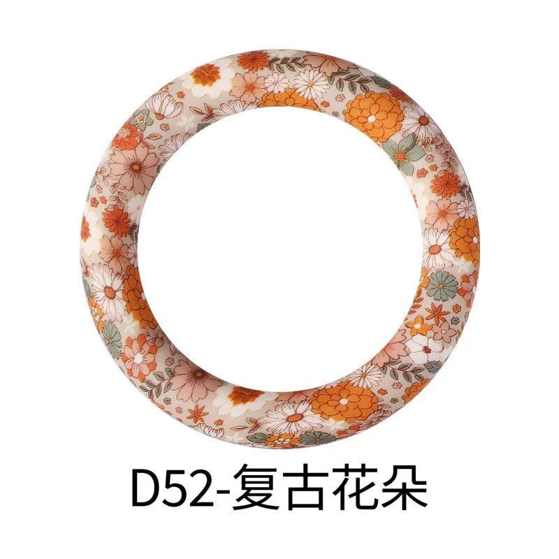 Flower Printing Silicone Circle 65mm Water Transfer Ring