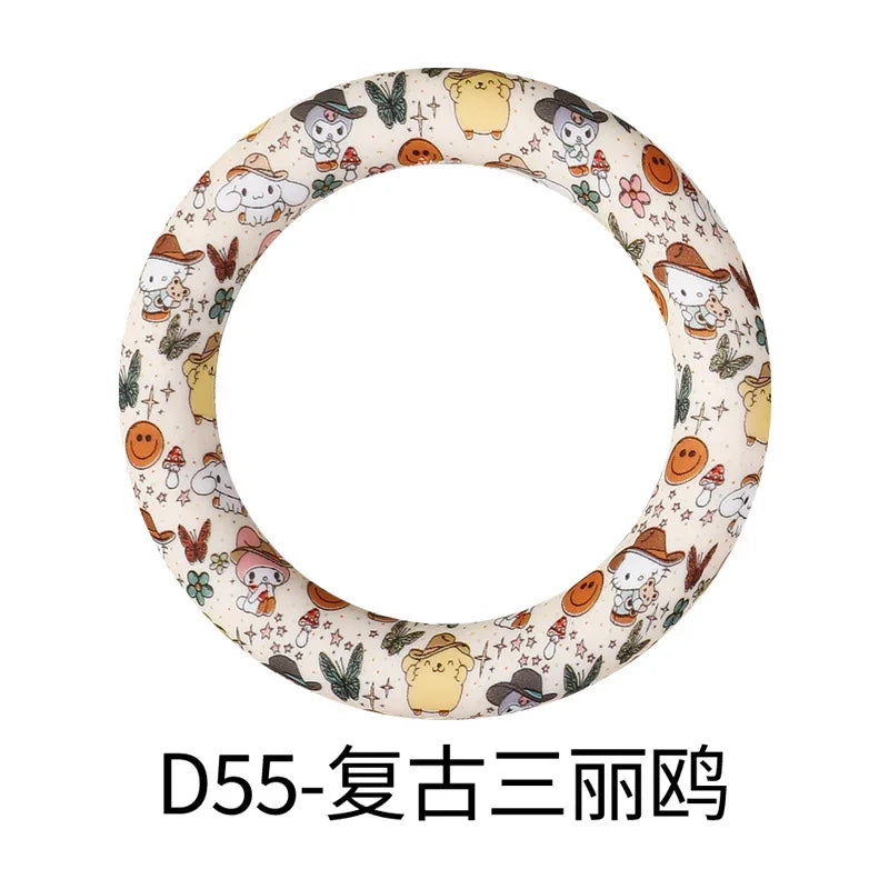 Flower Printing Silicone Circle 65mm Water Transfer Ring