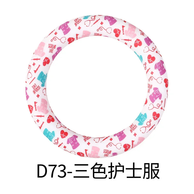 Flower Printing Silicone Circle 65mm Water Transfer Ring