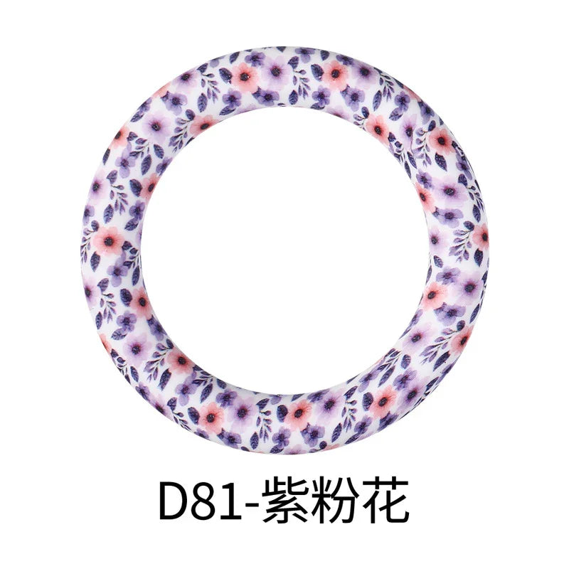 Flower Printing Silicone Circle 65mm Water Transfer Ring