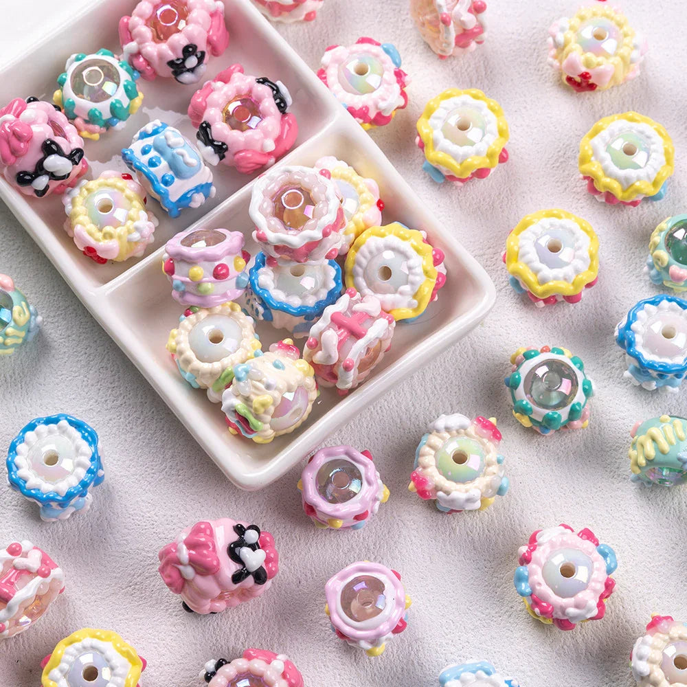 Hand-painted Beads Heavy Oil Beaded Mixed Acrylic Hand-painted Beads