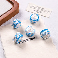 White Bead Blue White Cream White Heart