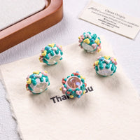 White Bead Green Cream Yellow Heart Pink Flower