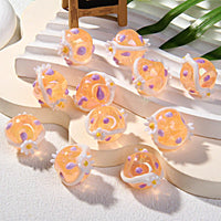 orange beads white cream purple dots