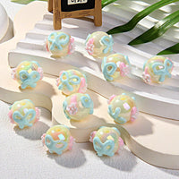 rice white beads light blue bow white flowers