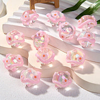 Beaded Pink Cream Cherry Blossoms