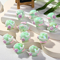 Green beads purple pink white lines