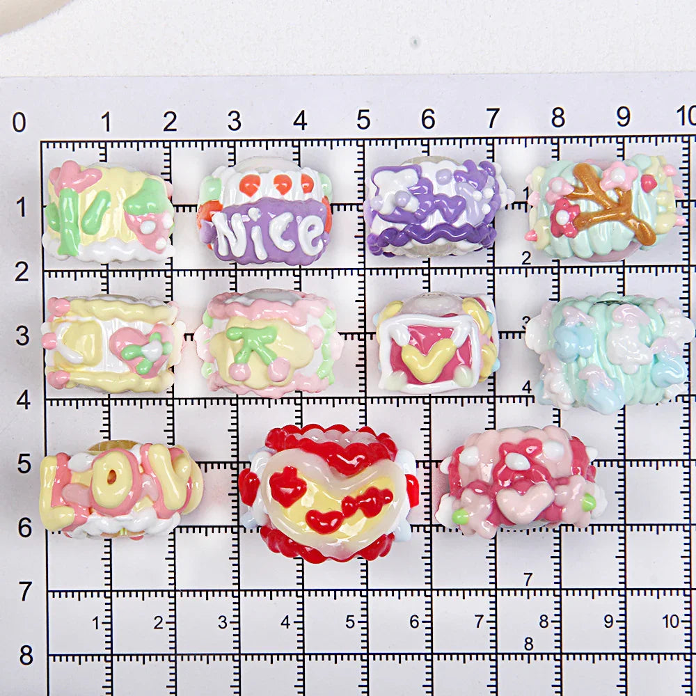 Cake Hand-painted Beads Clay Beads Mixed Beads Handmade