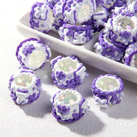 Beaded Purple White Cream
