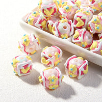White beads rose red cream yellow heart yellow flowers