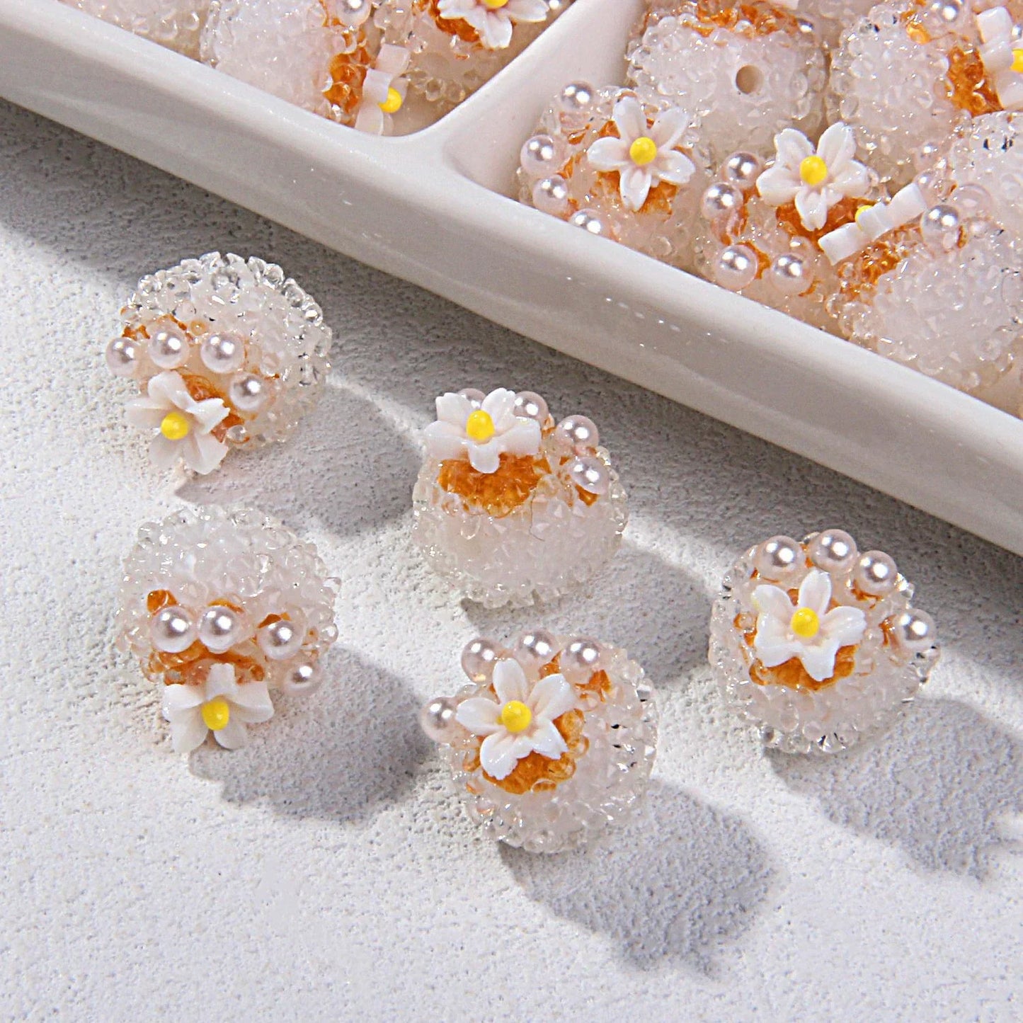 Cat's Claw Clay Beads Beaded Hand-painted Beads Sticky Flowers and Diamonds