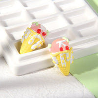 Pointed bottom yellow cone frosted powder ball red cherry