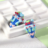 Blue cone blue cream red cherry pink heart