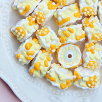Mixed White Beaded Yellow Cream