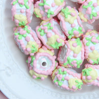 White Beaded Pink Yellow Cream Cherry