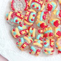 Mixed Beaded Red Yellow Blue Cream