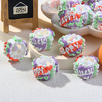 White beads Happy purple love LUCK
