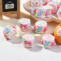 White Bead Pink Cream White Skirt Rose Bow Letter E