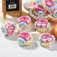 White beads rose red cream Mini