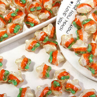 satin white orange glaze green