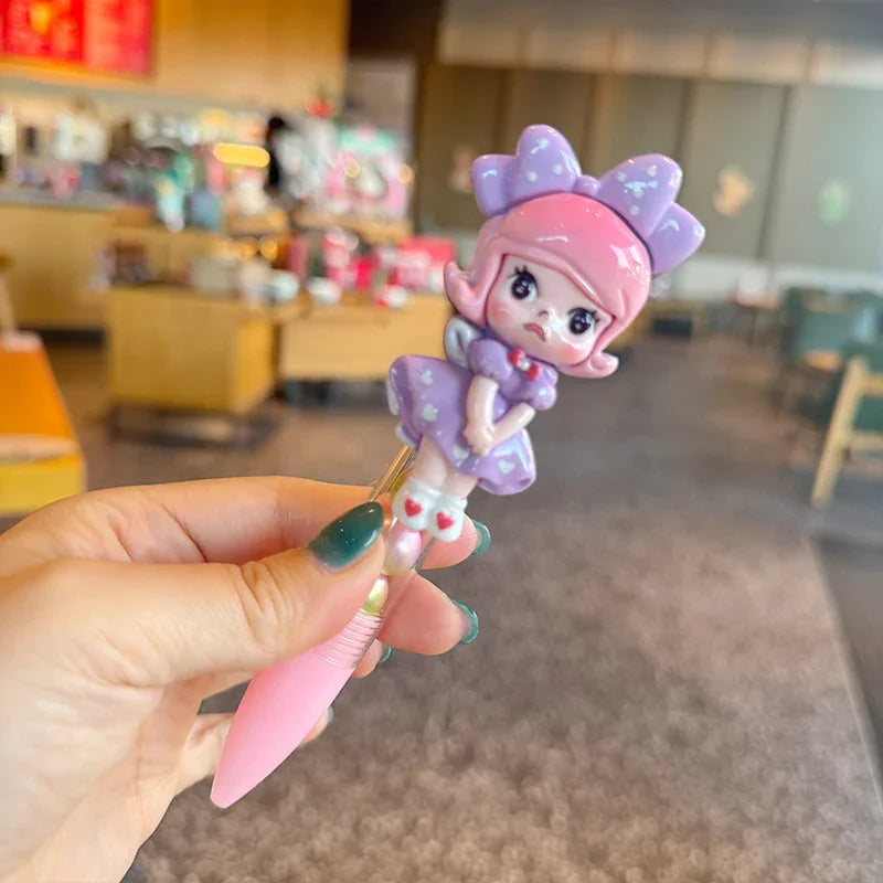 Press The Pen Ballpoint Pen L Three-dimensional Little Girl