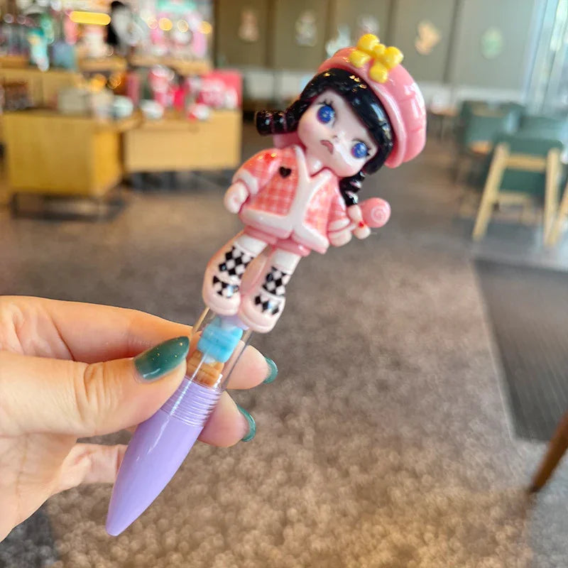 Press The Pen Ballpoint Pen L Three-dimensional Little Girl