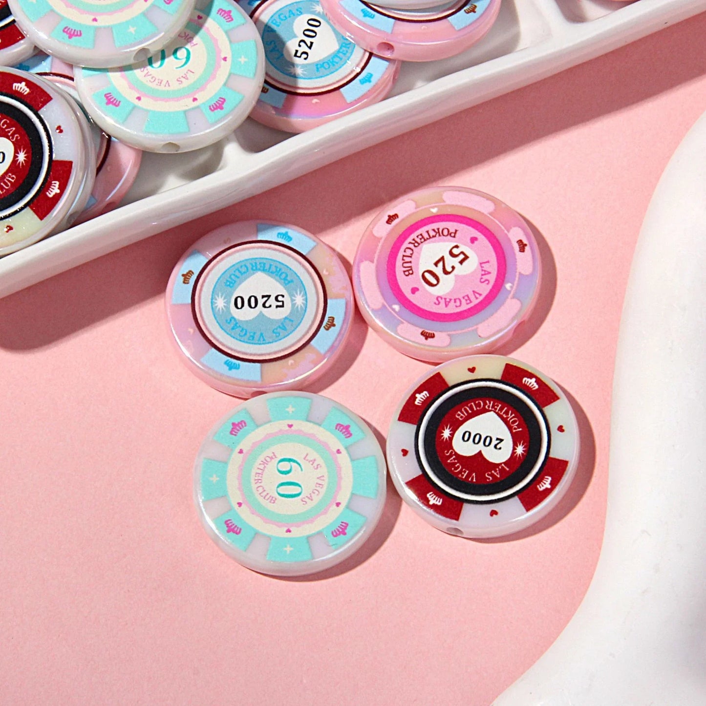 Acrylic Simulation Mahjong Chips Beads