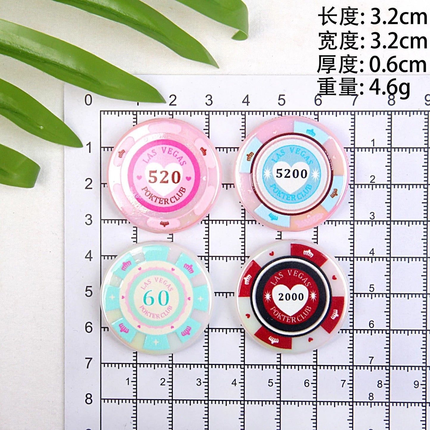 Acrylic Simulation Mahjong Chips Beads