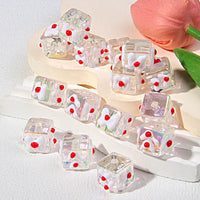 Transparent Square White Bow Red Dot