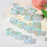 White flower blue cream