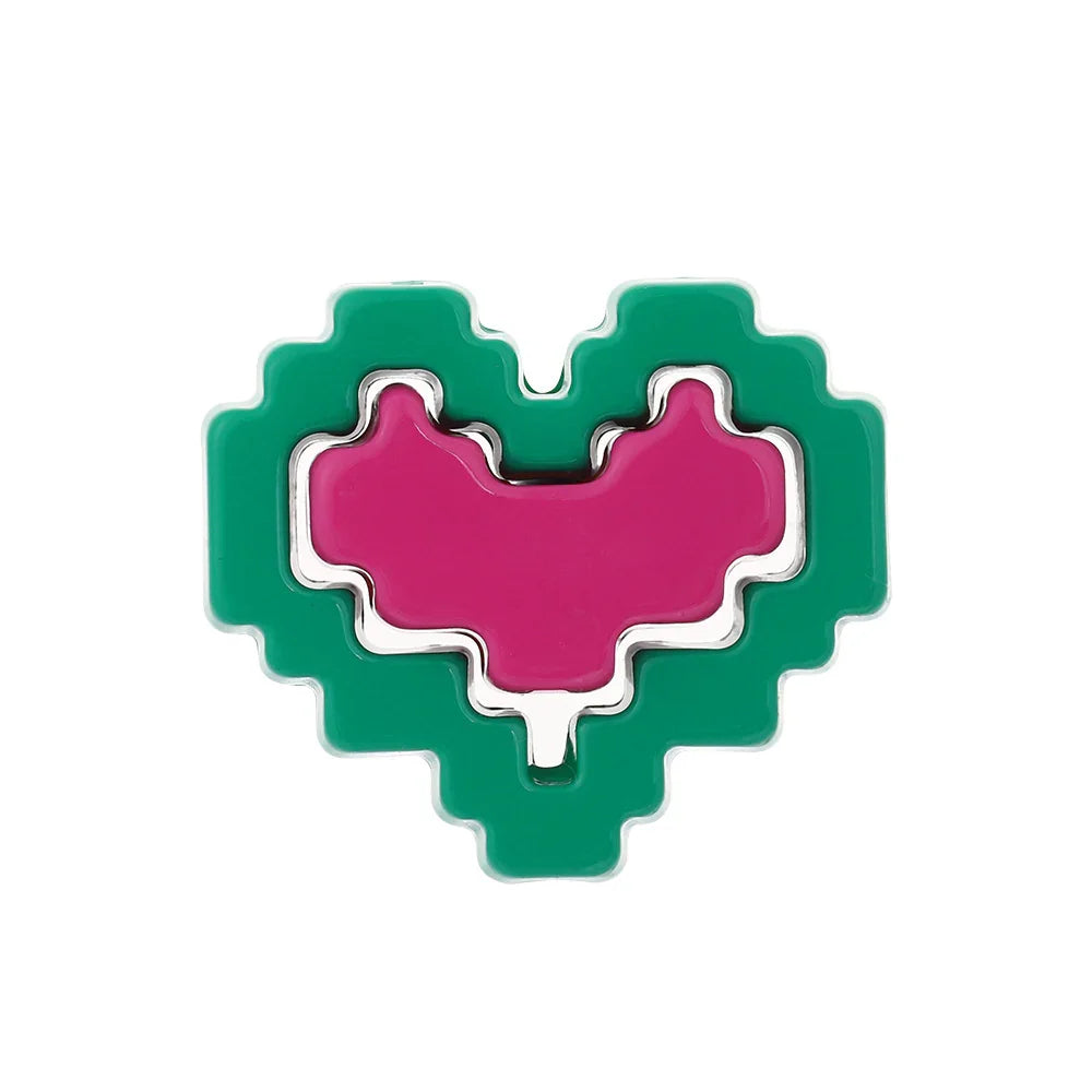 Pixel Heart Frame Paint Beads Acrylic Beads