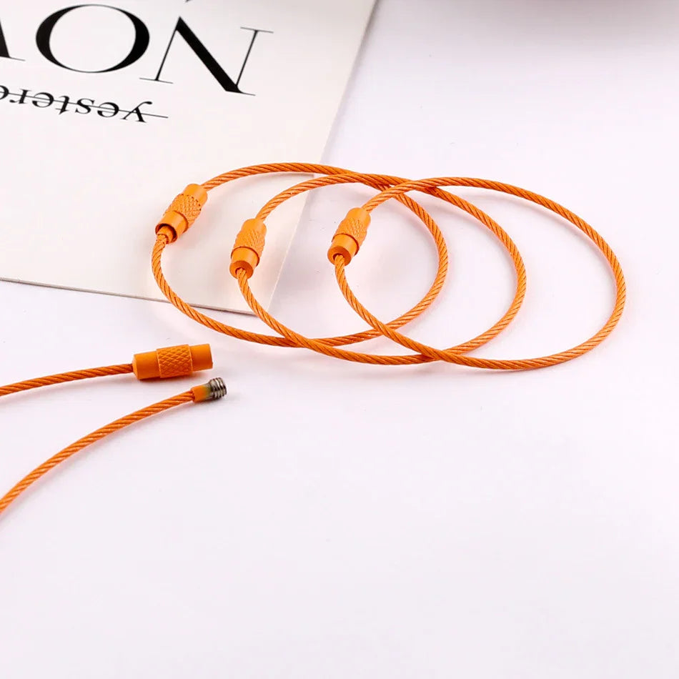 Multicolour Beaded Charm Flip Cables - (5 Cables - 6 Inches X 1.5mm Thick)