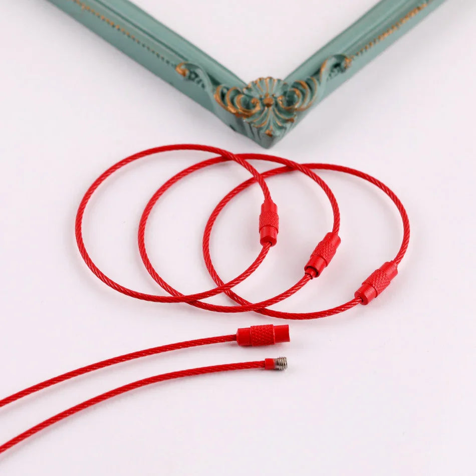Multicolour Beaded Charm Flip Cables - (5 Cables - 6 Inches X 1.5mm Thick)