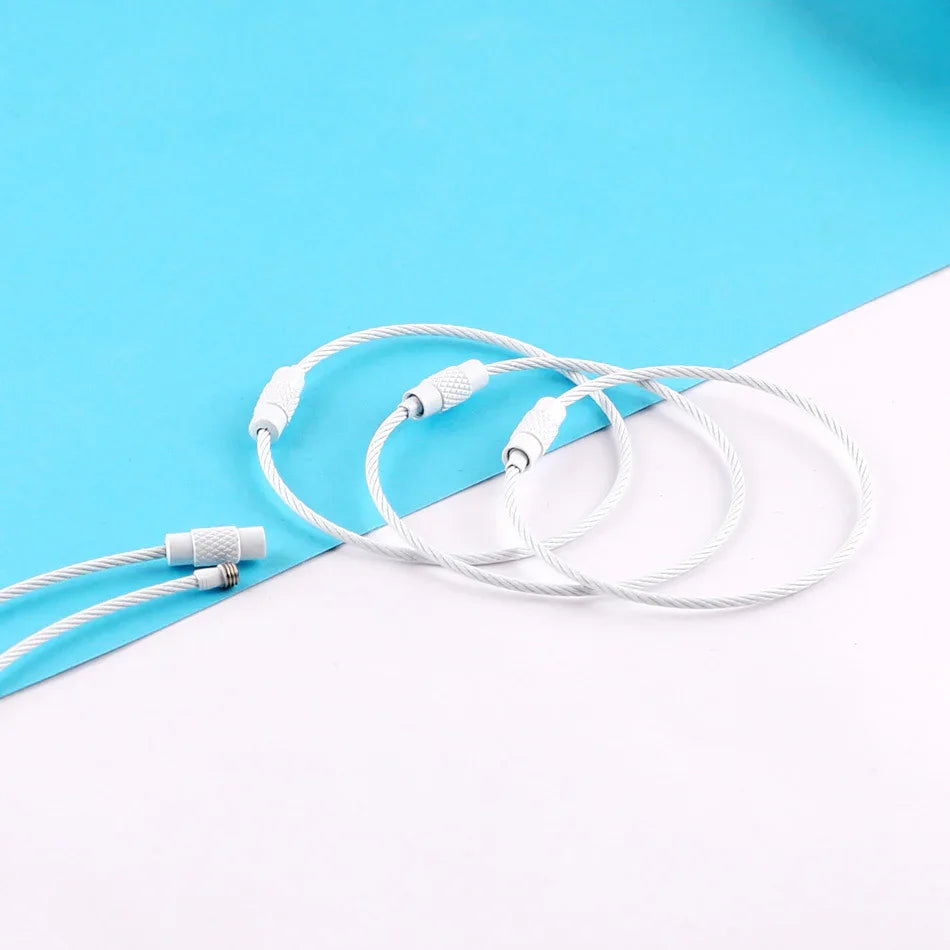 Multicolour Beaded Charm Flip Cables - (5 Cables - 6 Inches X 1.5mm Thick)