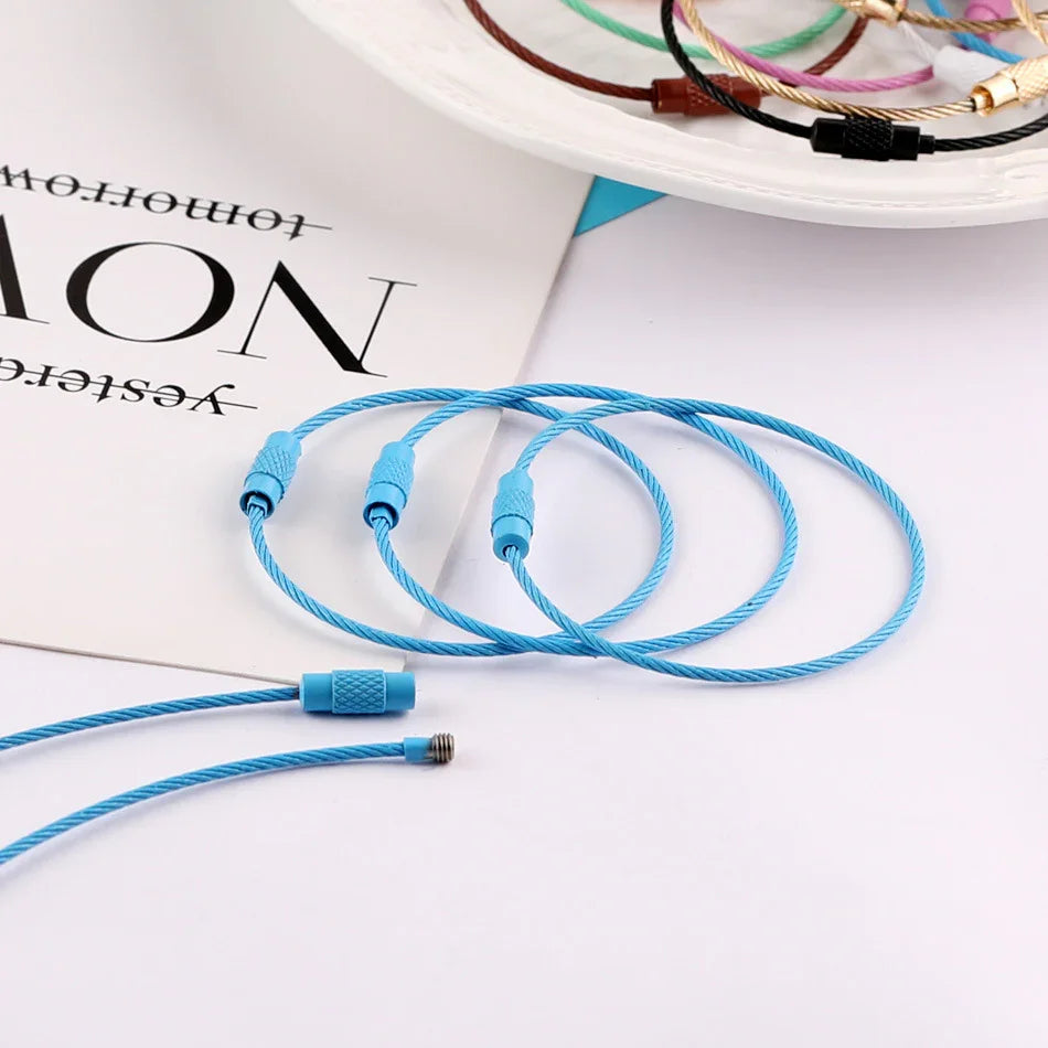Multicolour Beaded Charm Flip Cables - (5 Cables - 6 Inches X 1.5mm Thick)