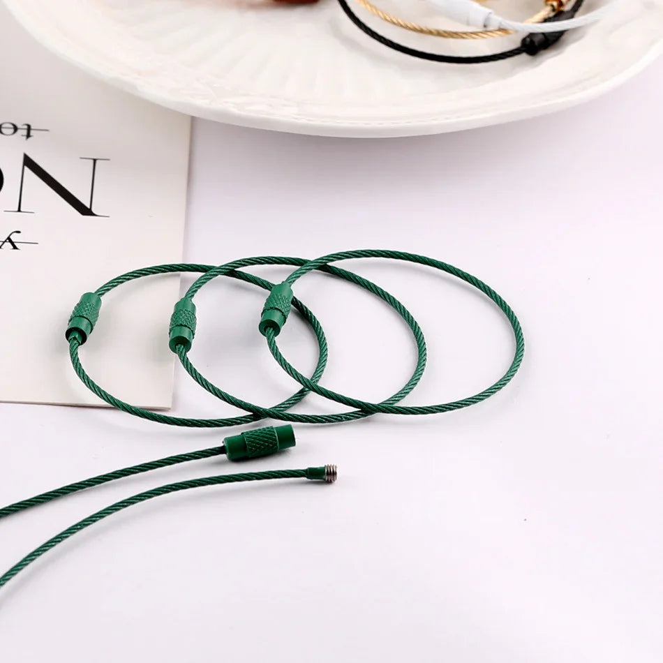 Multicolour Beaded Charm Flip Cables - (5 Cables - 6 Inches X 1.5mm Thick)