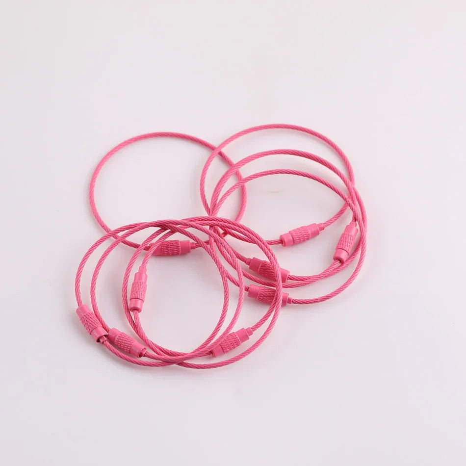 Multicolour Beaded Charm Flip Cables - (5 Cables - 6 Inches X 1.5mm Thick)