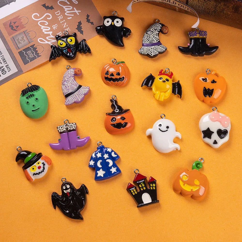 Resin Pendant Halloween Ghost Festival Pumpkin Accessories Skeleton Ghost