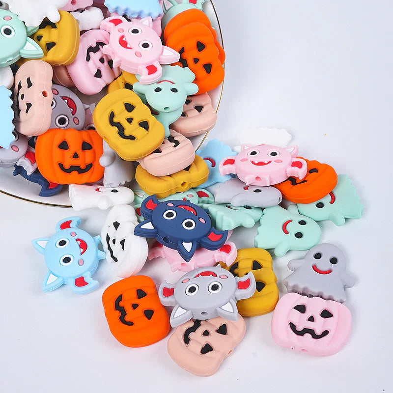 Halloween Pumpkin Silicone Beads Silicone-focal-beads
