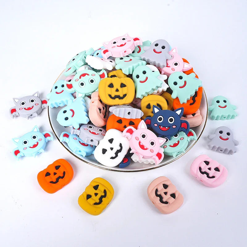 Halloween Pumpkin Silicone Beads Silicone-focal-beads
