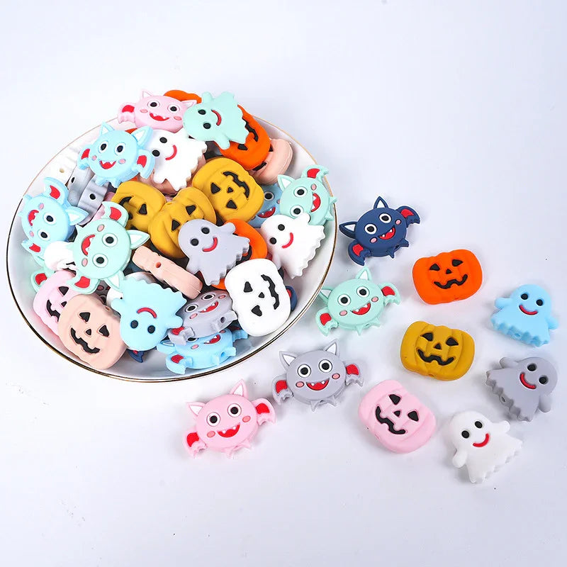 Halloween Pumpkin Silicone Beads Silicone-focal-beads