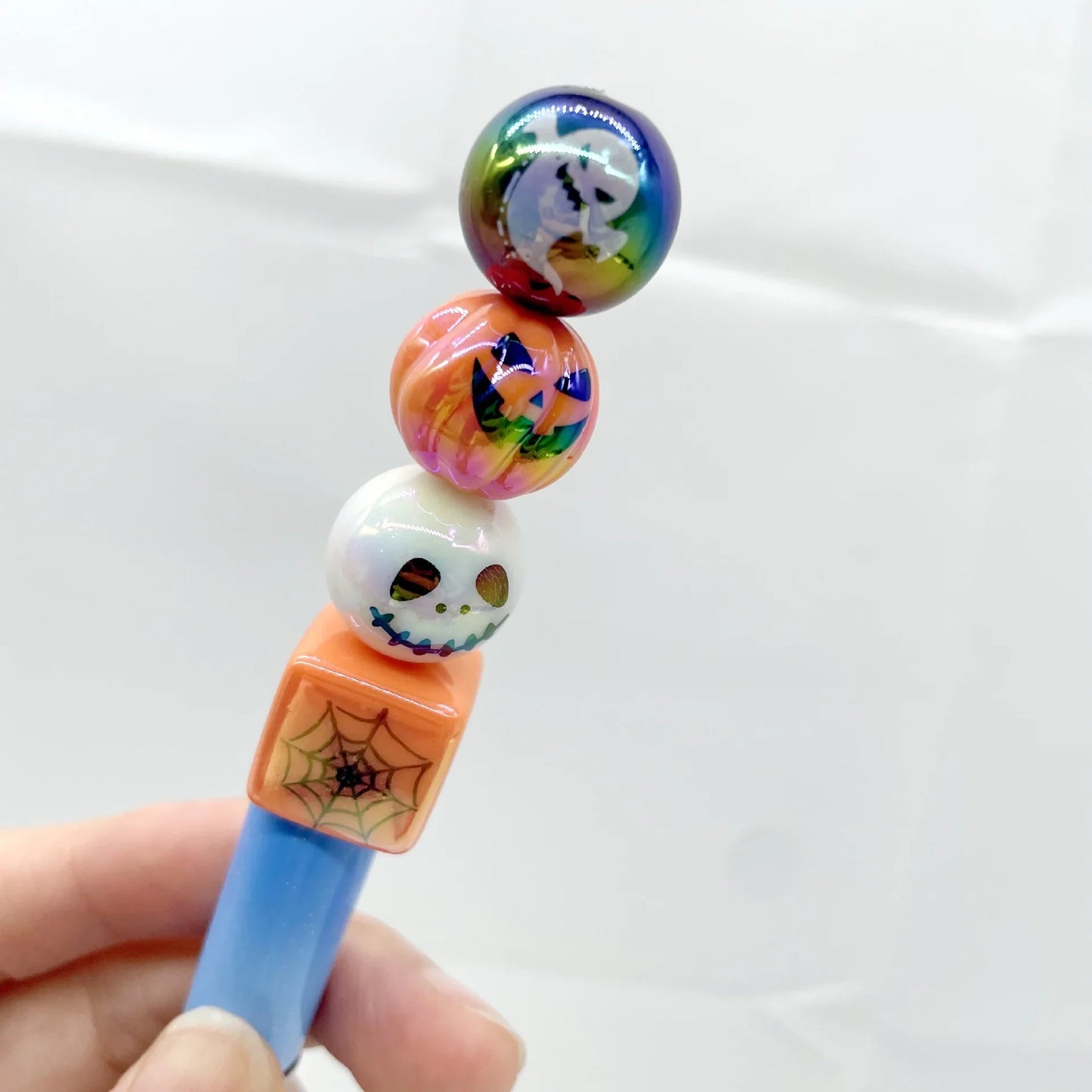 Plated UV Color Acrylic Halloween Pumpkin Beaded