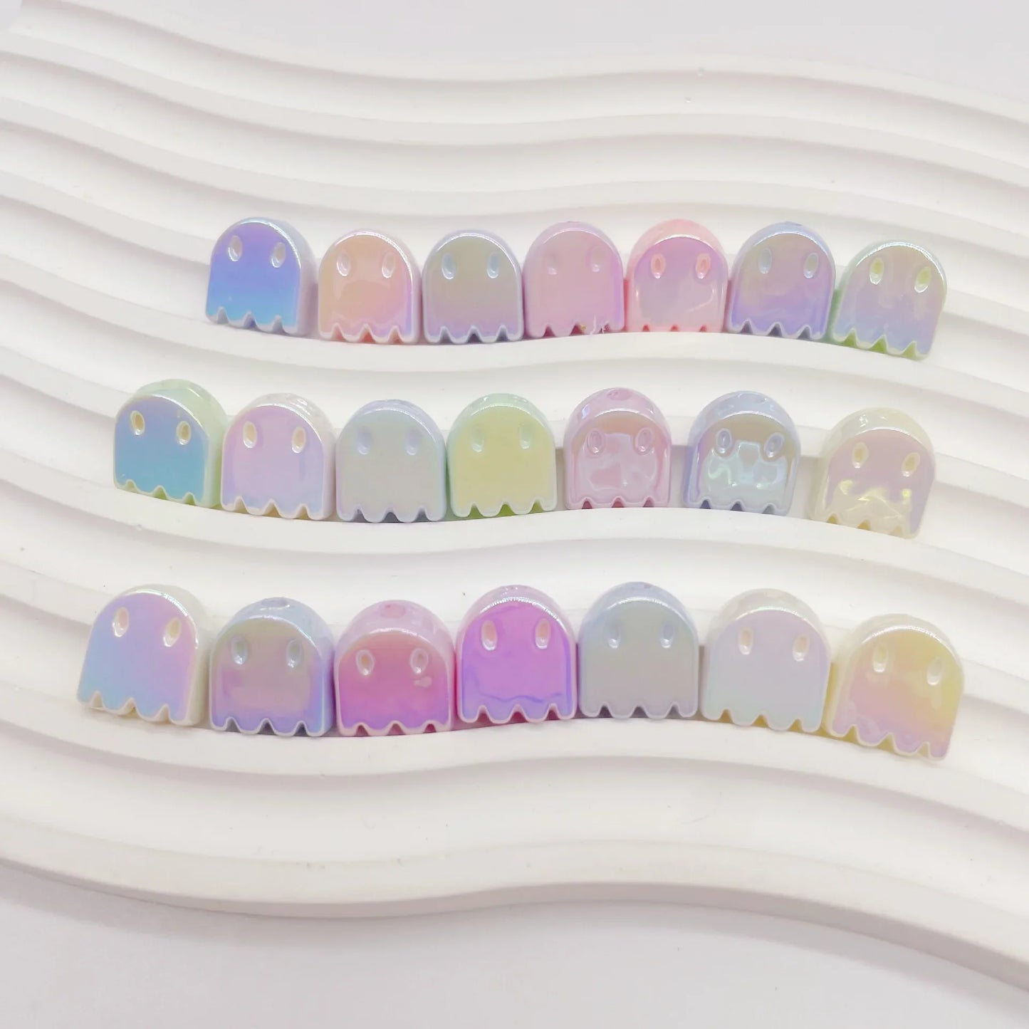 UV Plating Acrylic Halloween Small Ghost Beads