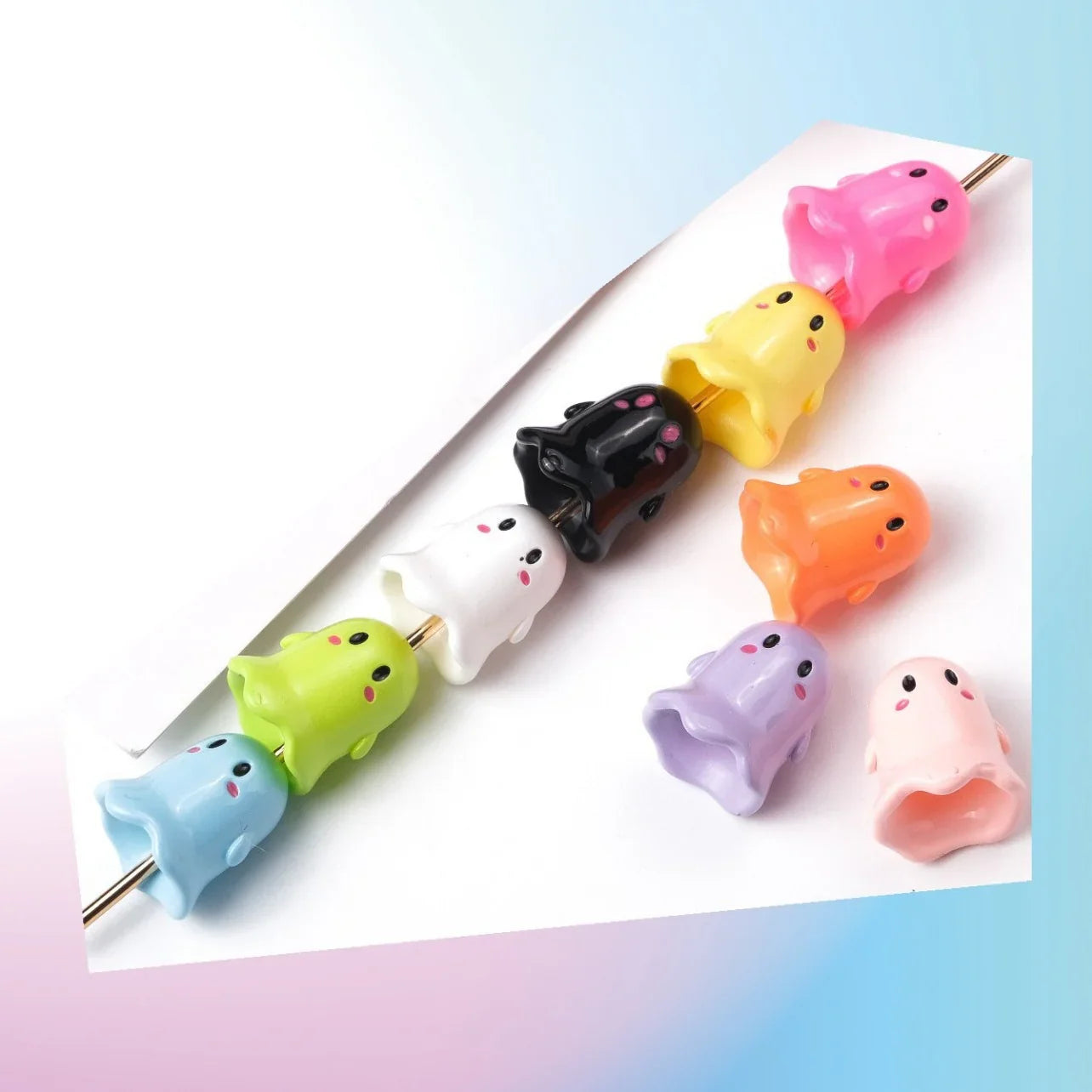 Halloween Series Color Paint Three-dimensional Small Ghost Acrylic Beads